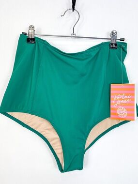 Kortni Jeane Green High Waisted Swim Bottom